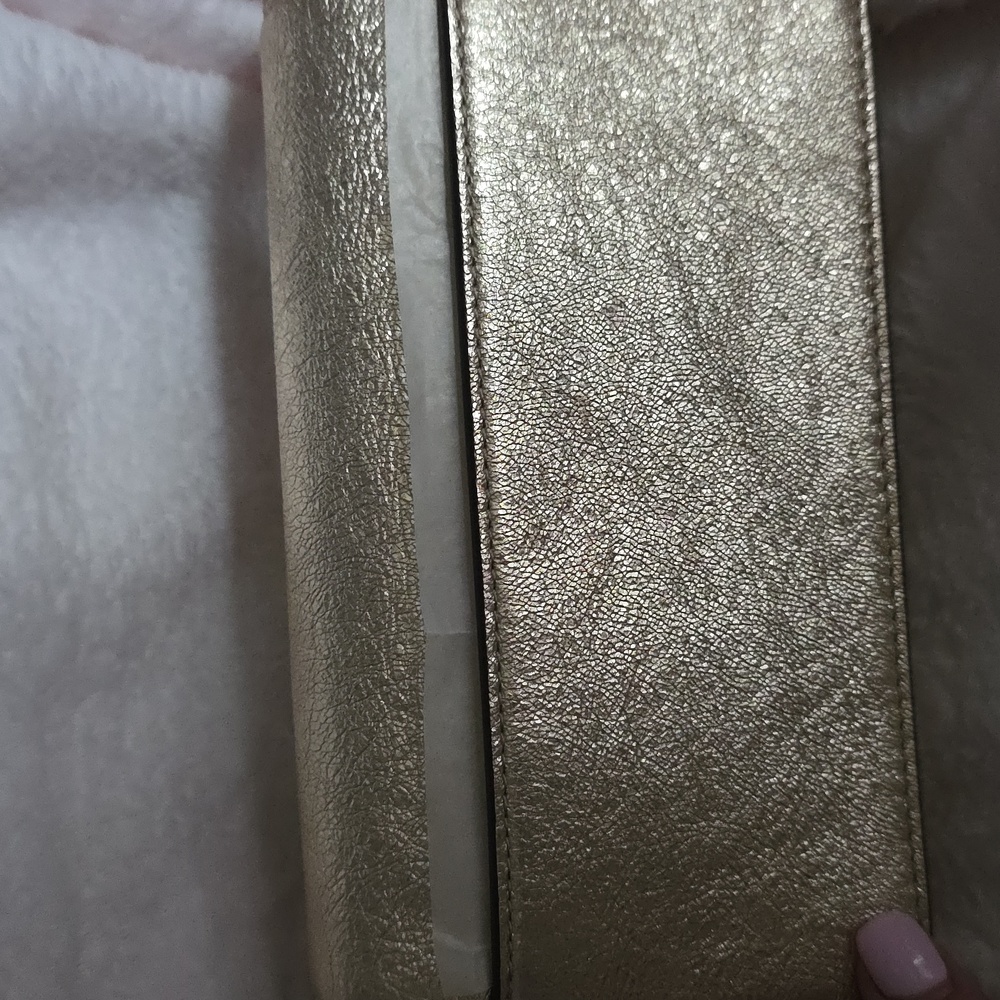 NWT Tory Burch Elegant White Gold Women's Clutch and Cardholder Set - Picture 4 of 8